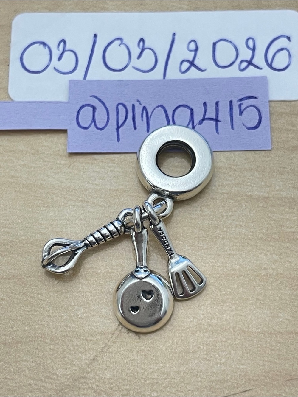 Pandora Spatula, Frying Pan & Whisk Dangle Charm - Picture 6 of 12